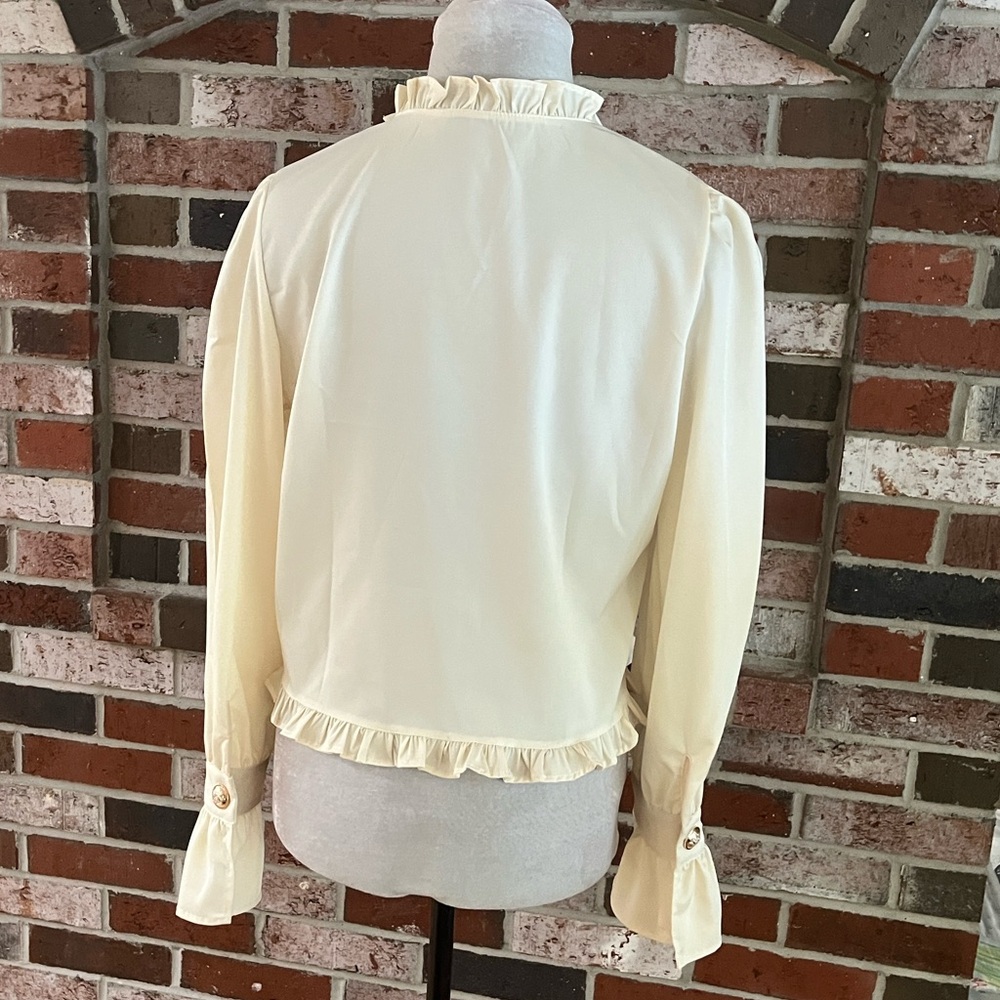 Chicwish Cream Ruffled Blouse - Picture 9 of 10